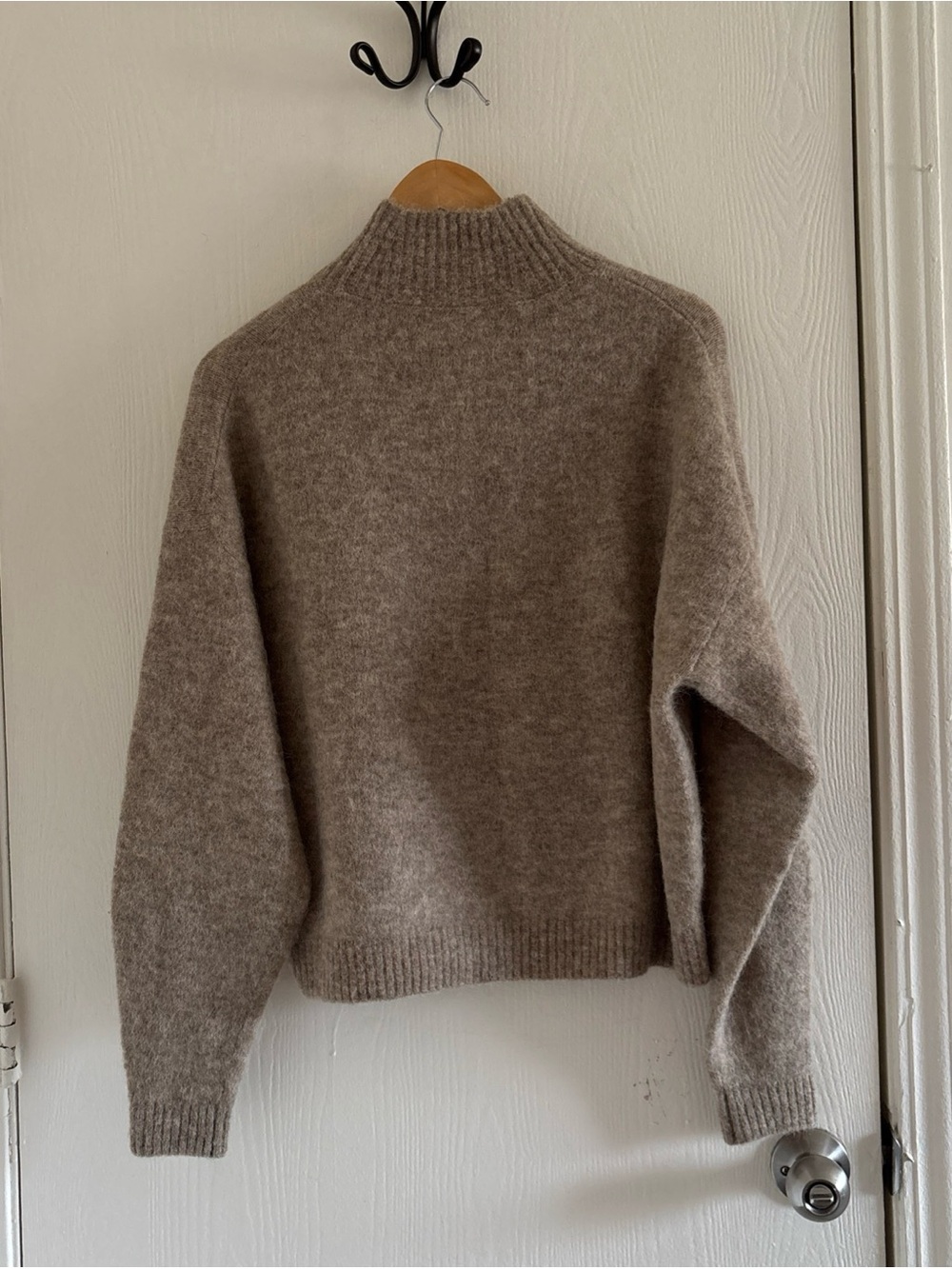 & Other Stories Stockholm Atelier XS Cropped Mock Neck Alpaca Blend Sweater - Picture 5 of 8